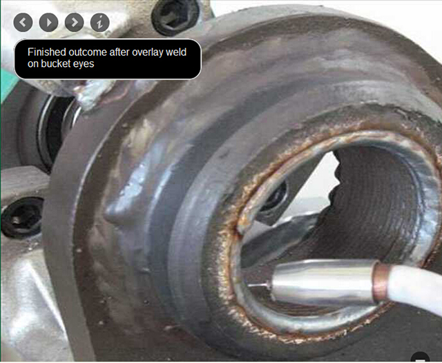 铲斗眼堆焊后最终结果